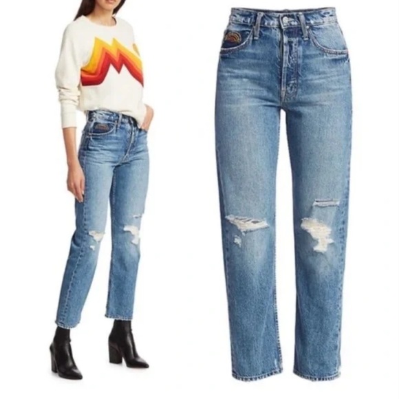 MOTHER Denim Superior The Tomcat Ankle Take Me Even Higher 26 Rainbow - Picture 2 of 9